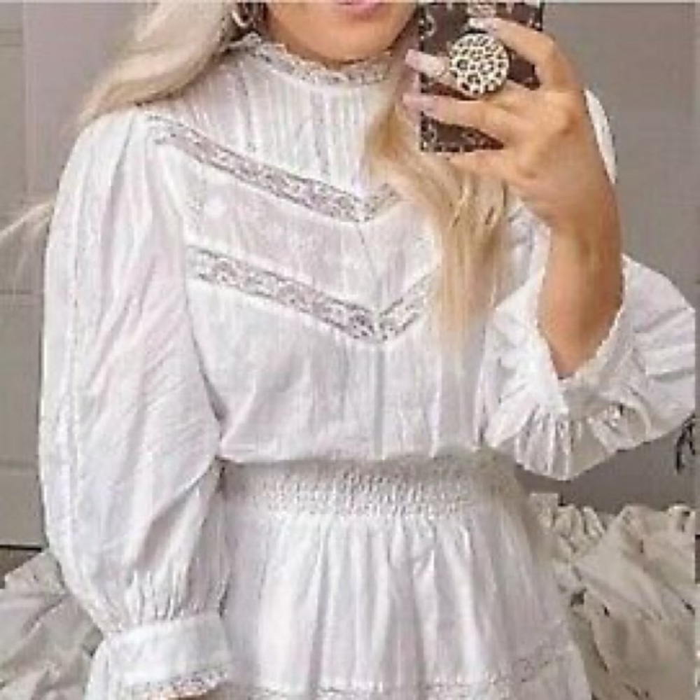 LOVE SHACK FANCY WHITE DRESS NEW - Picture 10 of 10